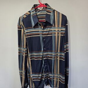 Vintage Roland Kosser Polyester Shirt Mens Sz 17.6 XL
